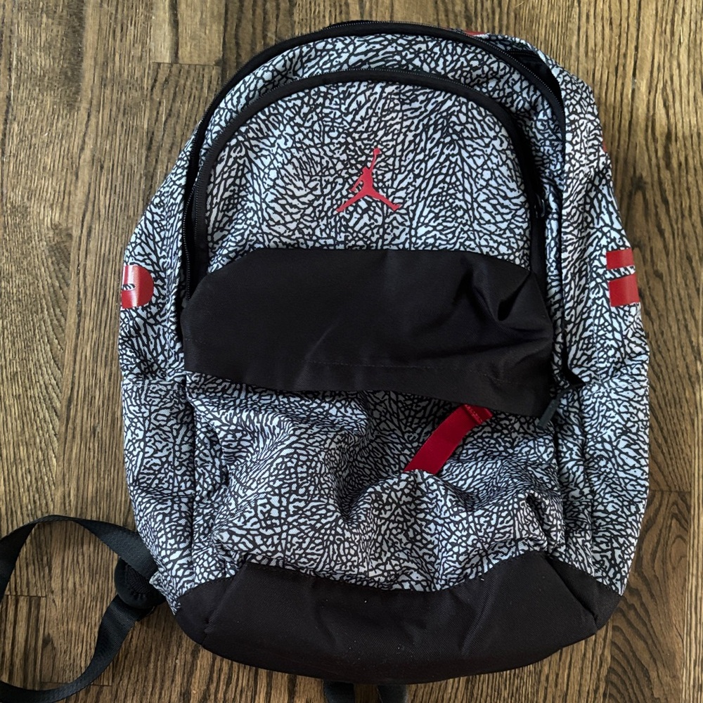 Jordan Black and Gray Patterned Backpack
